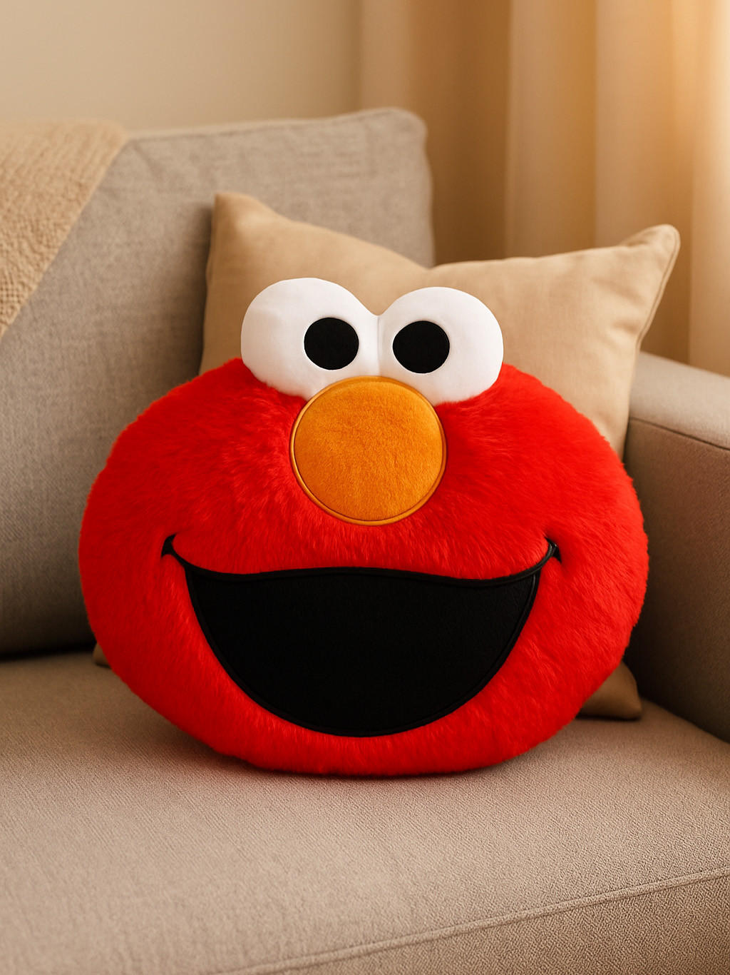KINDERKISSEN Sesamstraße Elmo Rot 28 x 24 cm - Rot, Textil (28/24cm) - United Labels