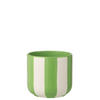 BLUMENTOPF GESTREIFT Grün - Grün, Keramik (15/14cm) - J-Line