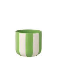 BLUMENTOPF GESTREIFT Grün - Grün, Keramik (15/14cm) - J-Line