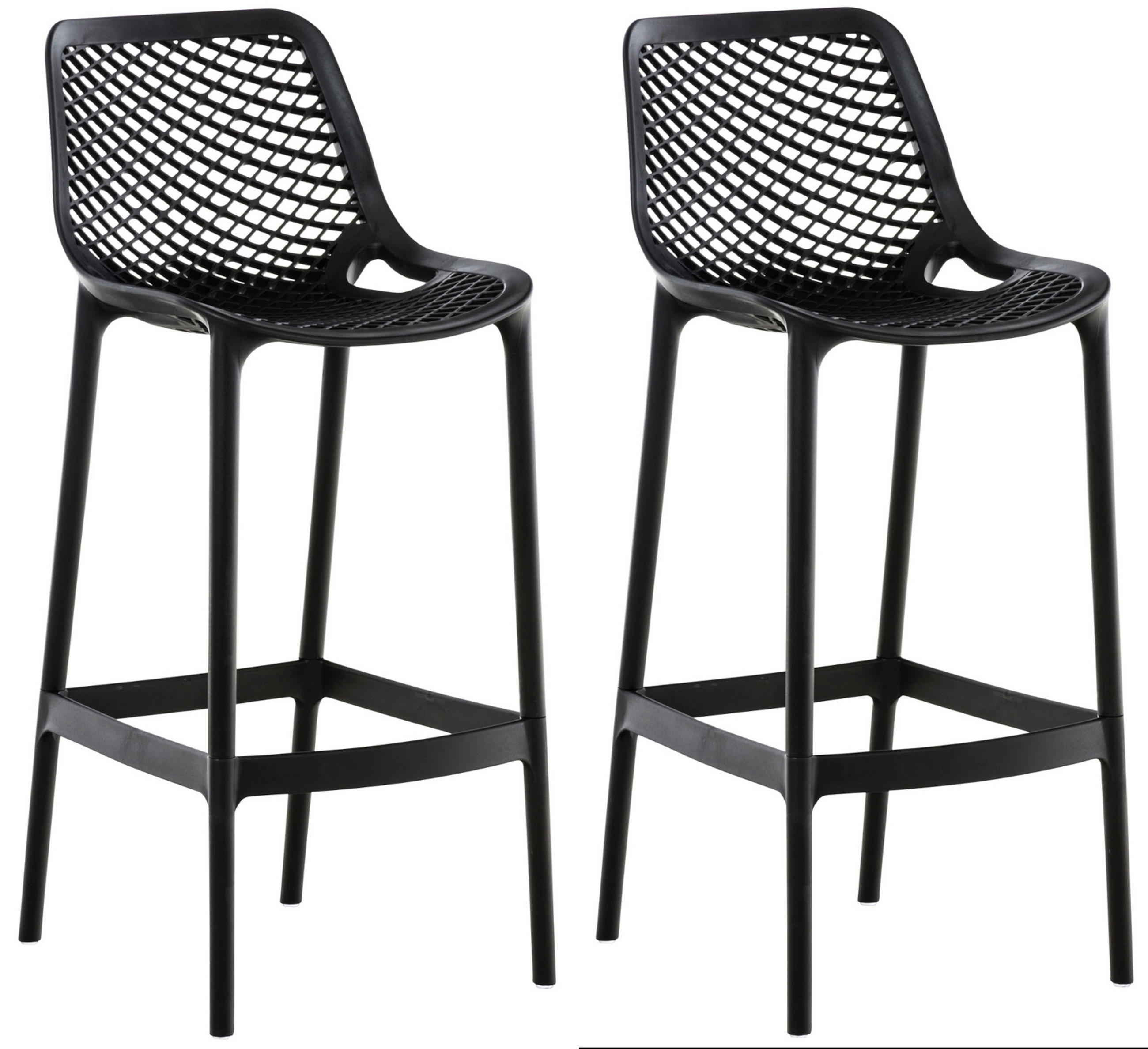 TPFLiving Barhocker Schwarz 45x105x53 cm