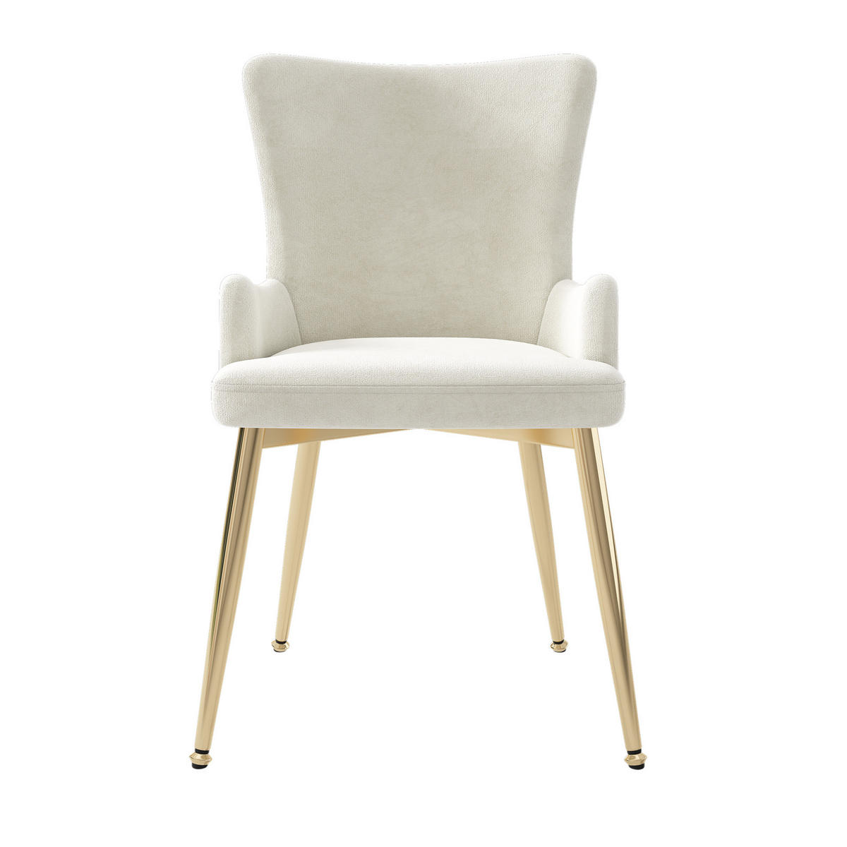 ESSZIMMERSTUHL 2er-Set Samt Beige mit Metallbeinen - Beige, Metall (47/85/49cm) - Meubliv