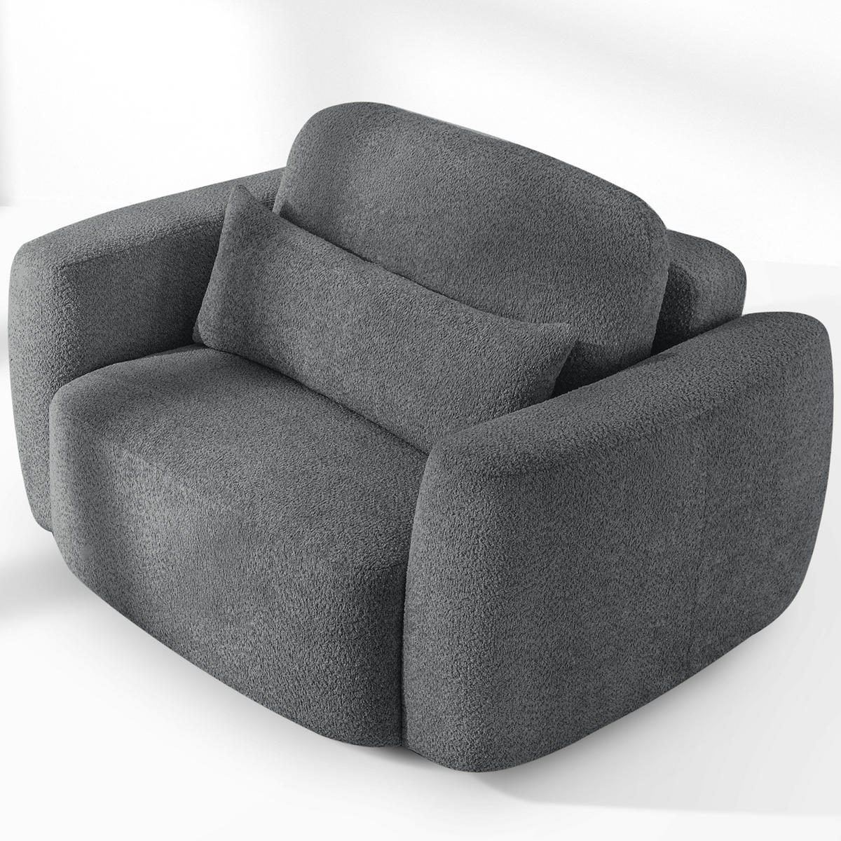 SESSEL ELOSA - Dunkelgrau, Holz/Textil (145/85/115cm) - KONSIMO®