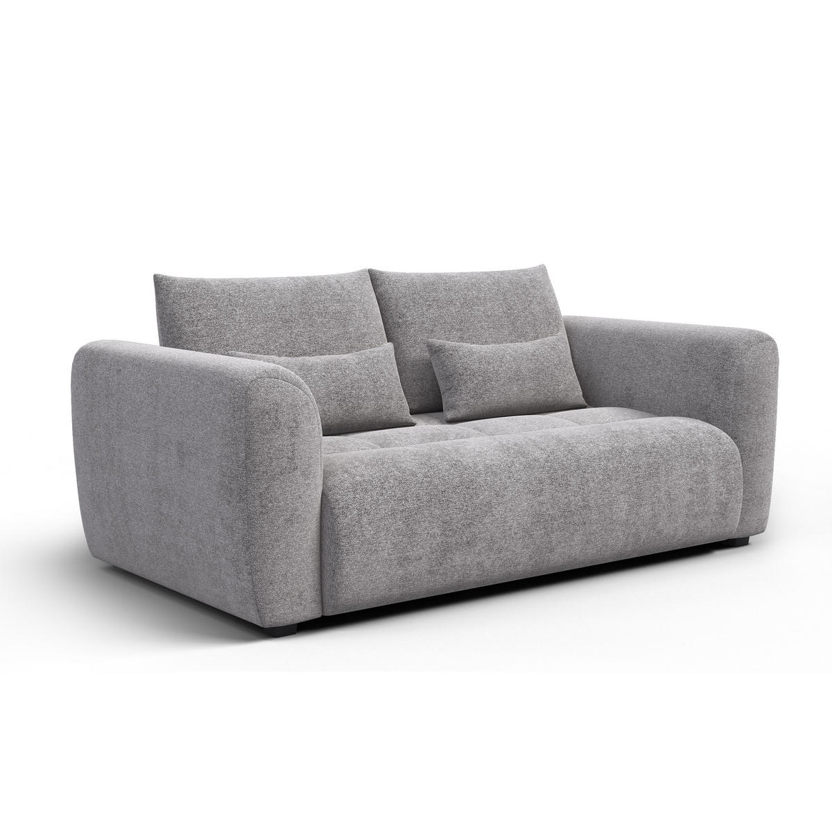 SOFA SORENO 3-Sitzer, platingrau - Schwarz/Grau, Holz/Textil (214/94/114cm) - Courtois Laville