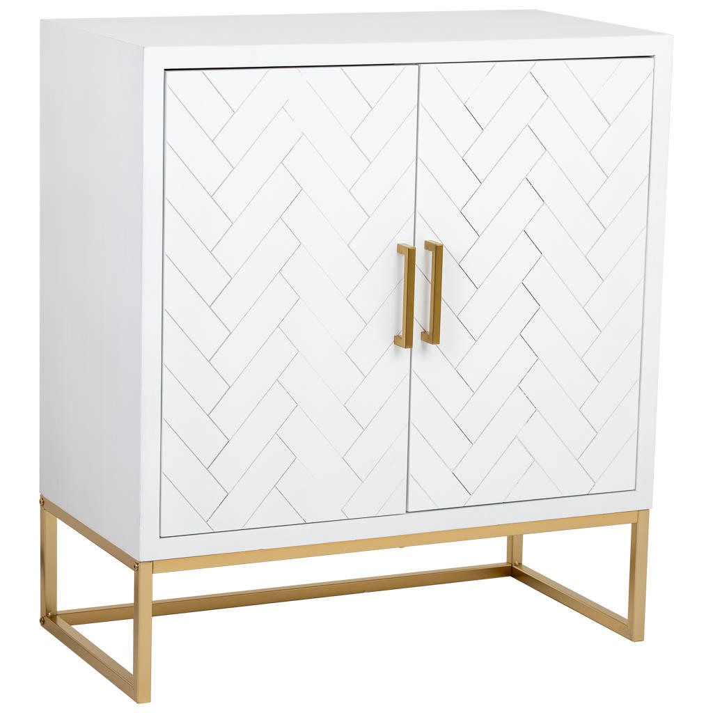 SIDEBOARD aus Metall und Holz, 80x40x89cm - Weiß, Holz (80/89/39cm) - Wanderlust