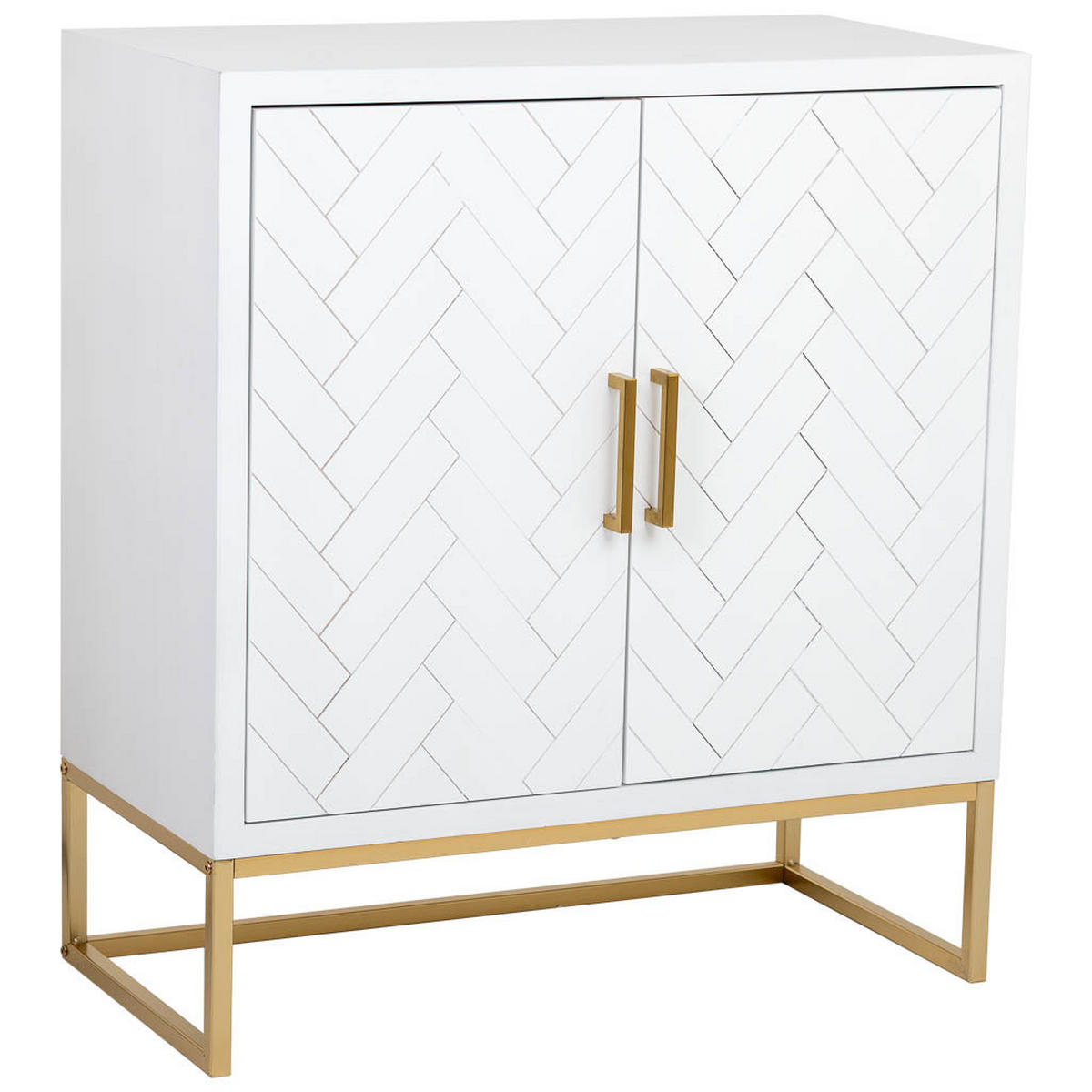 SIDEBOARD aus Metall und Holz, 80x40x89cm - Weiß, Holz (80/89/39cm) - Wanderlust