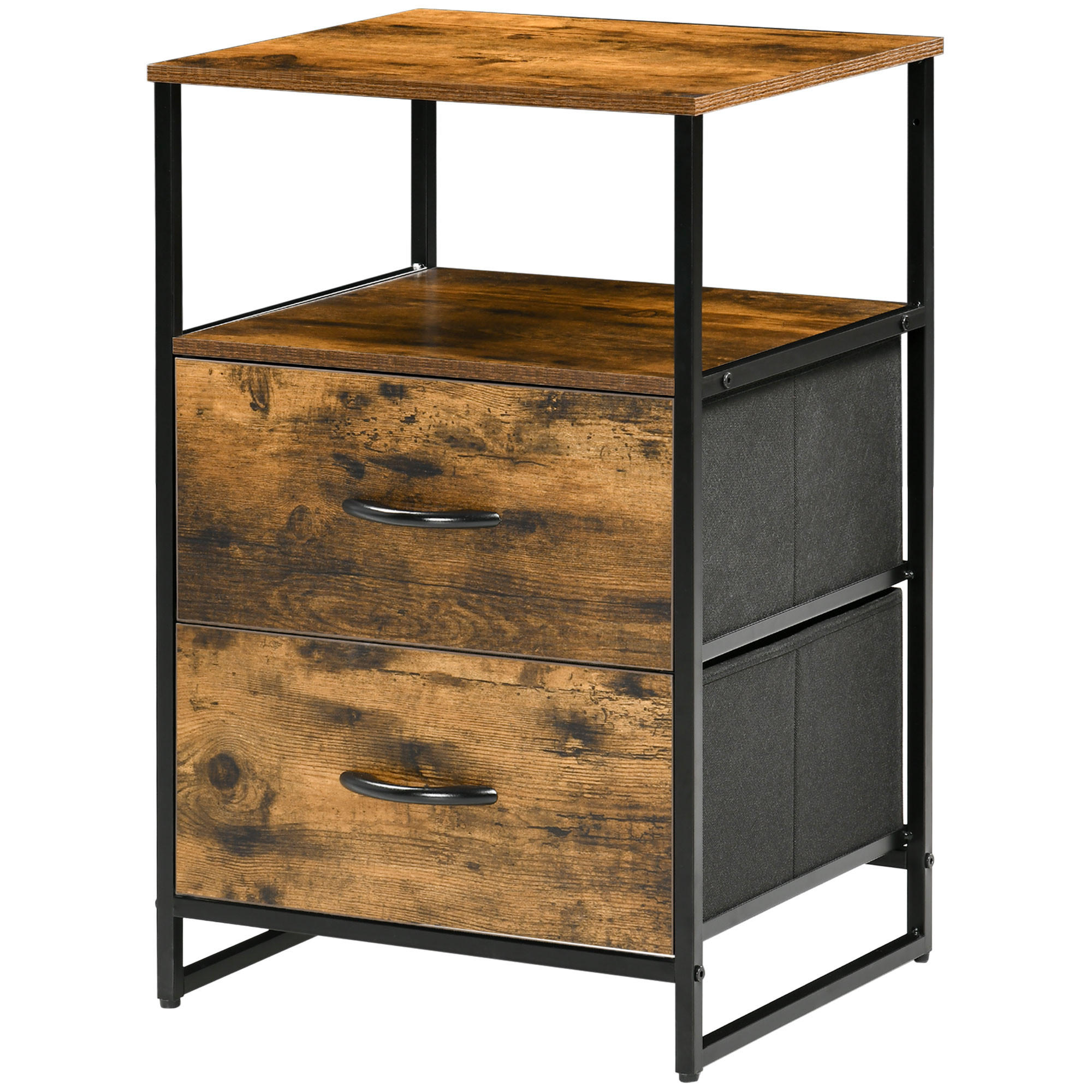 WOHNZIMMERSCHRANK MDF Stahlrahmen Braun - Braun, Textil (45/70.5/40cm) - furnicato