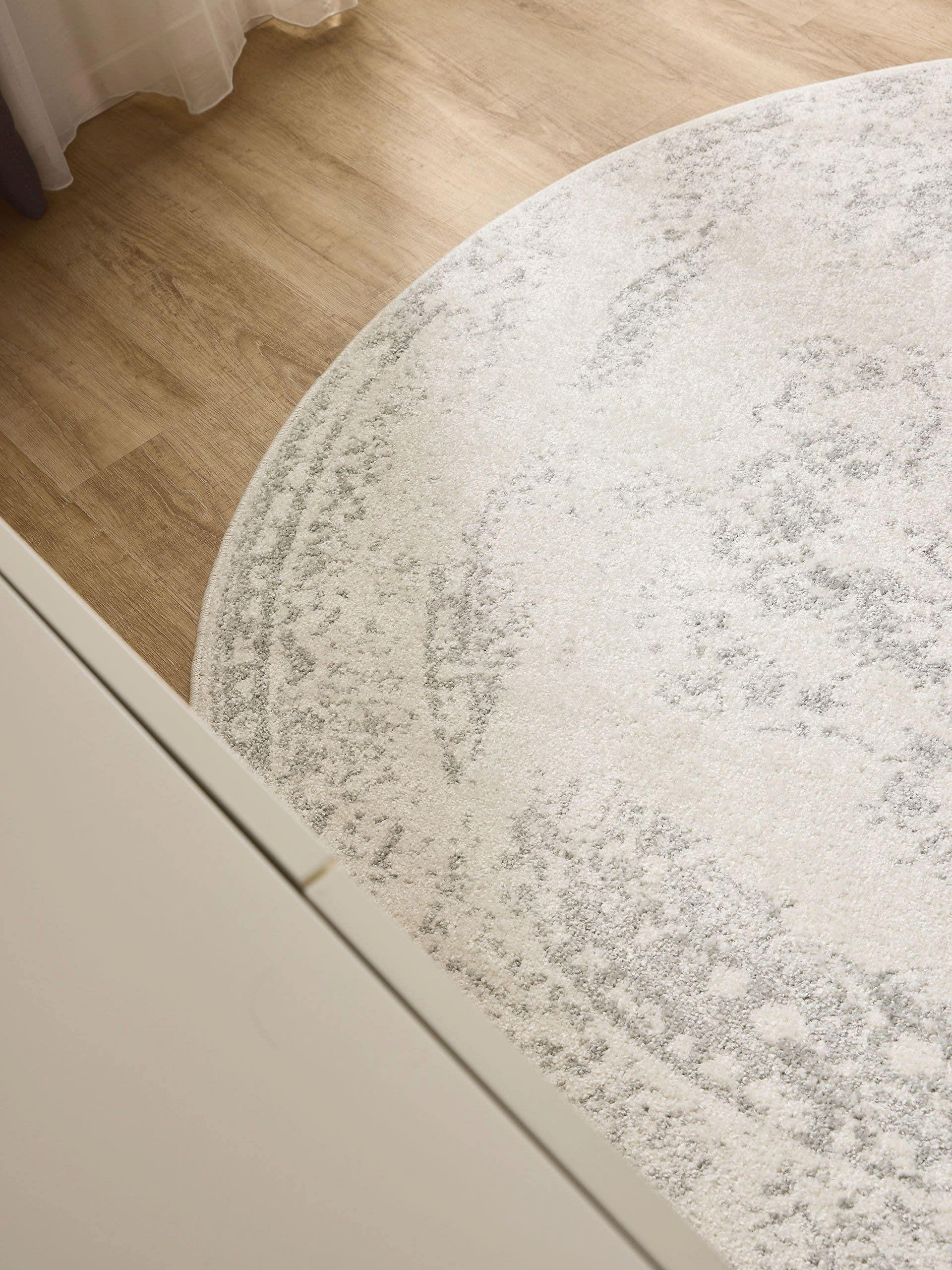 VINTAGE-TEPPICH Sia ø 160 cm rund - Taupe/Creme, Kunststoff (160/160cm) - benuta