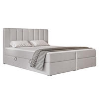 BOXBETT LEO 200/200 cm mit Matratze und Topper, Grau - Schwarz/Grau, Holzwerkstoff/Kunststoff (200/200cm) - Idohome