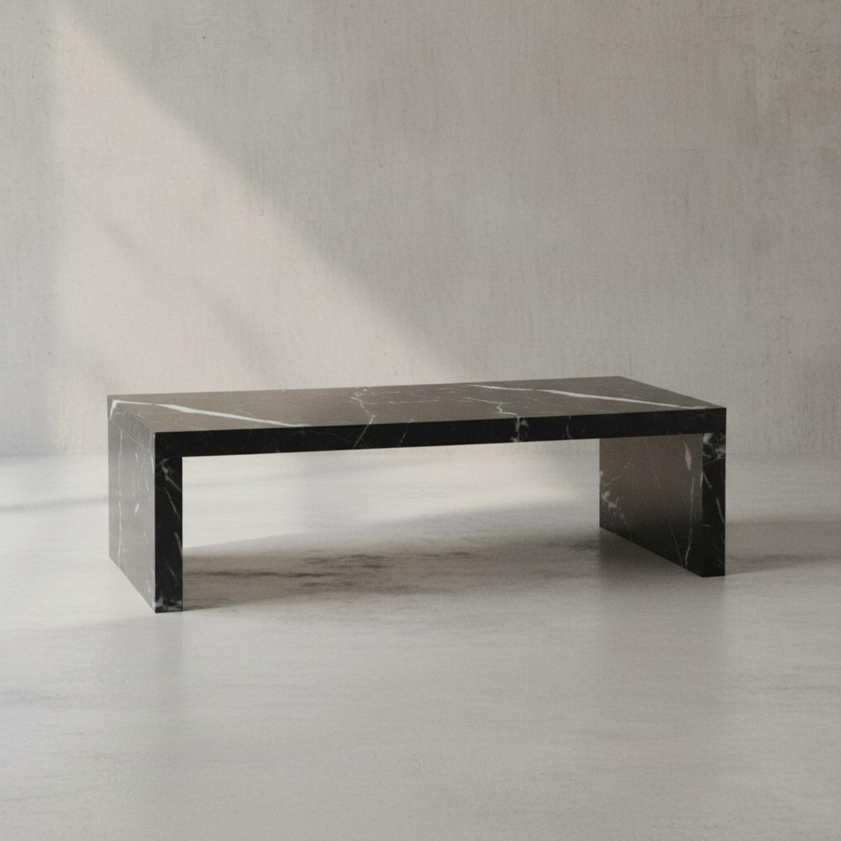 COUCHTISCH in Beton-Optik, zeitloses Design, rechteckig, schlicht, Schwarz 110x55x35 cm - Schwarz, Holzwerkstoff (55/110/35cm) - KADIMA DESIGN