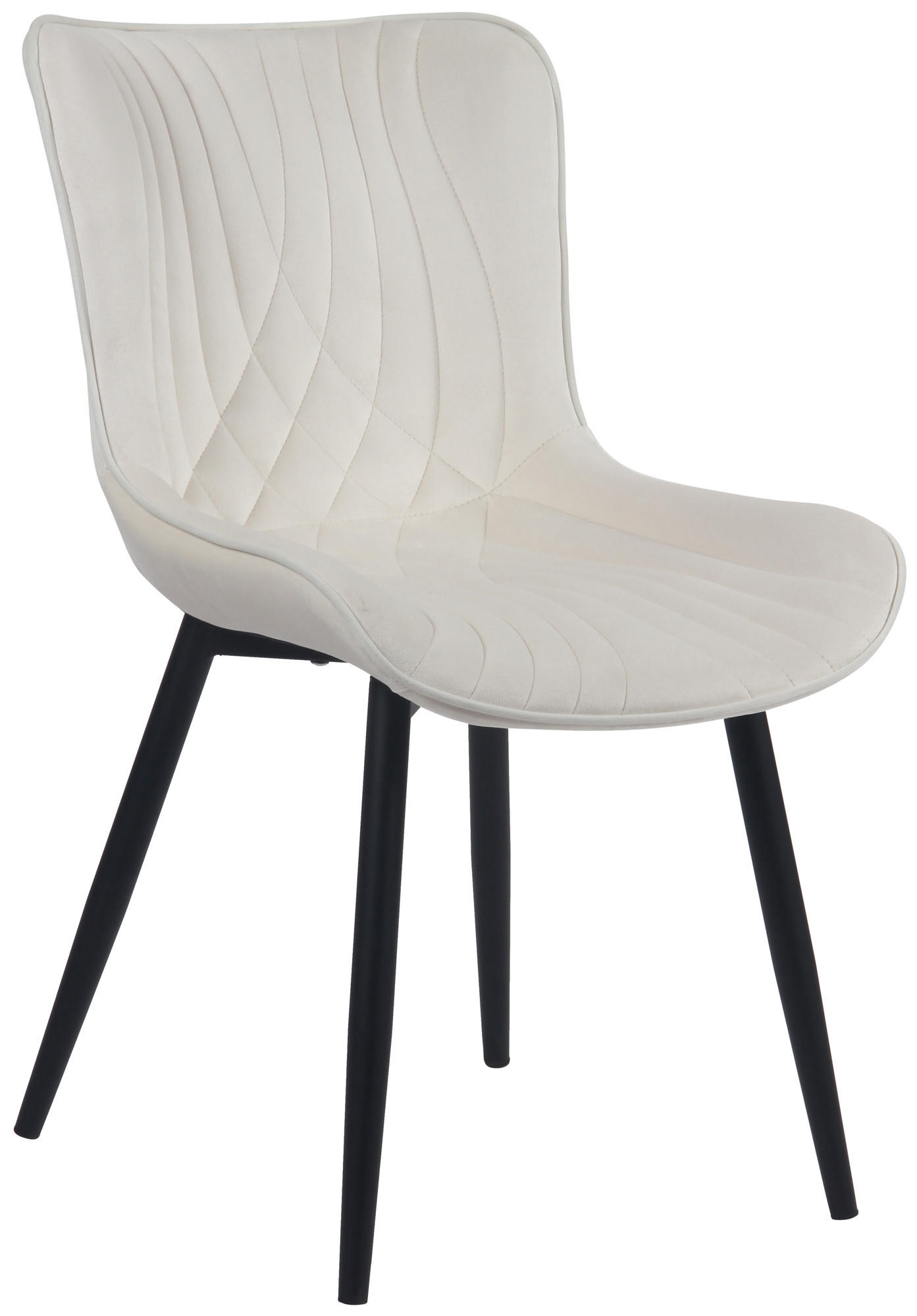 STUHL Samt creme - Creme/Schwarz, Textil/Metall (50/80.5/62cm) - CLP
