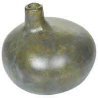 DEKOVASE Terrakotta grau Klang - Grau, Stein (18cm) - Beliani