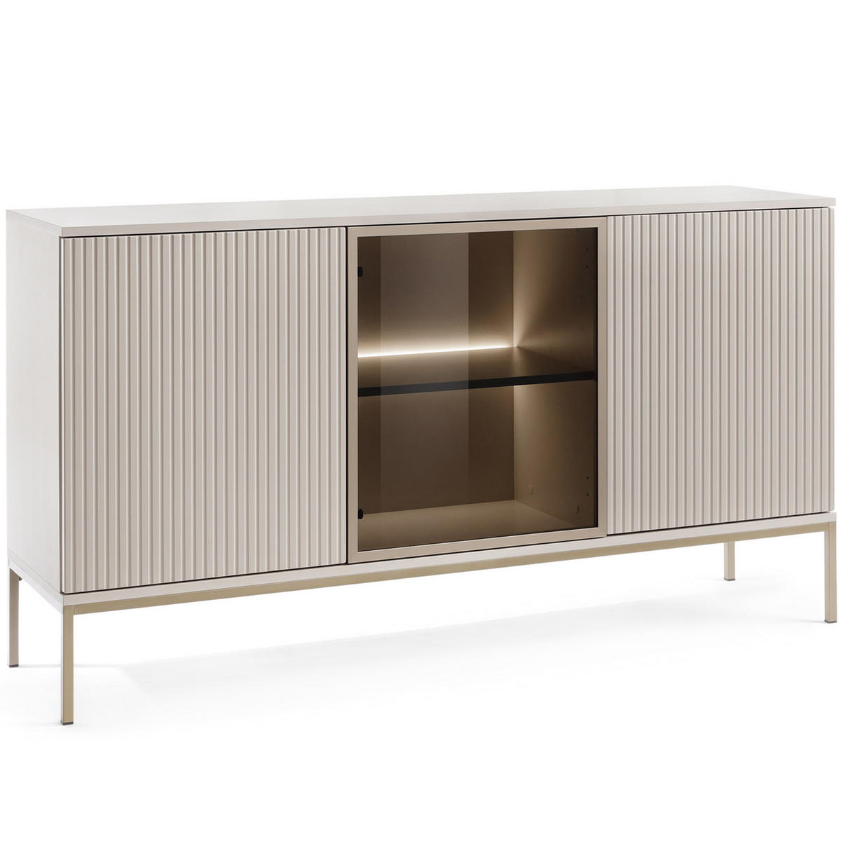 KOMMODE FONTE, Cremefarbig - Creme, Holzwerkstoff (154/83/39cm) - KONSIMO®