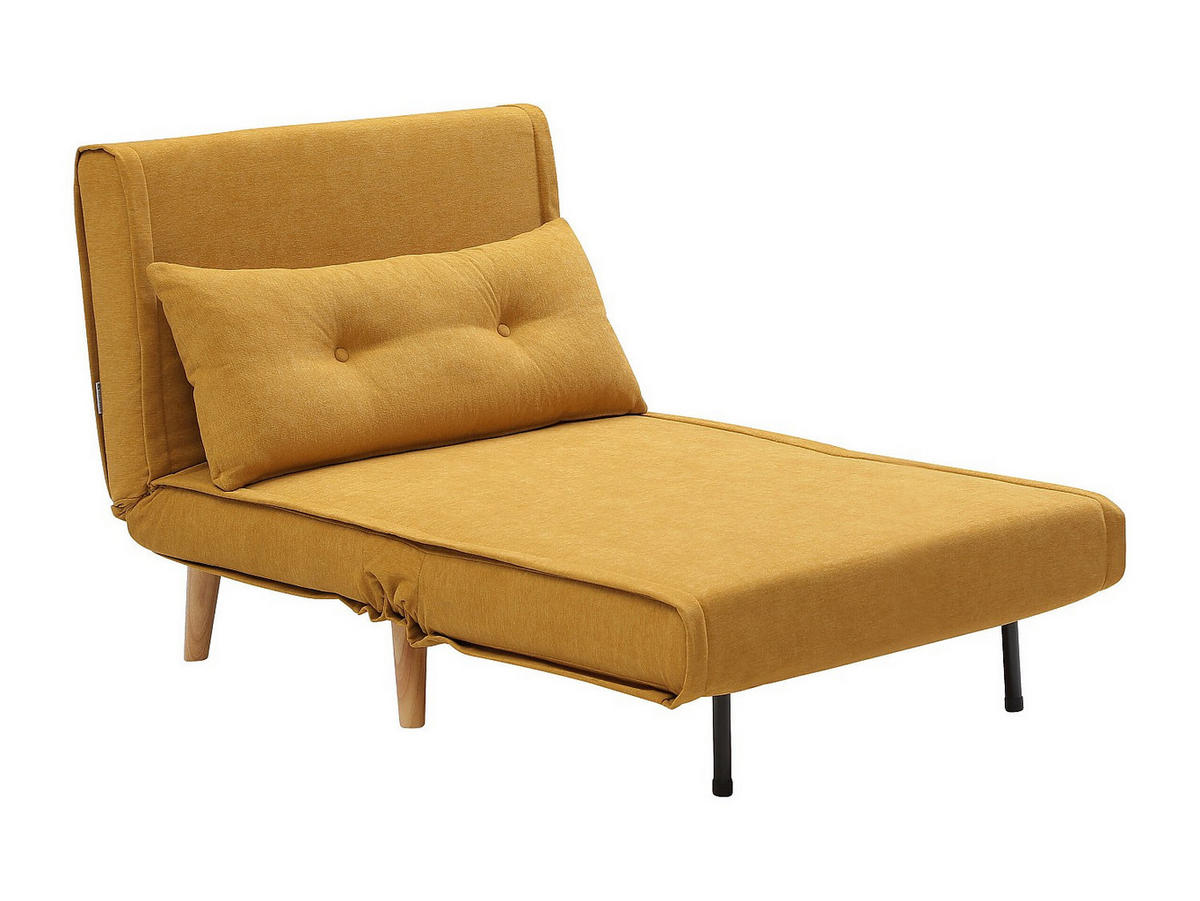SCHLAFSESSEL - 1 Person - stoff - senffarben Valerio - Dunkelgelb, Holz/Textil (90/81/78cm) - Vente-Unique