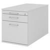 ROLLCONTAINER - mit Hängeregistratur 80/42,8/51,2 cm in Grau Bügelgriff (Metall) - Grau, Holzwerkstoff (42.8/51.2/80cm) - bümö