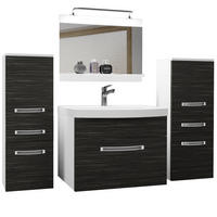 BADMÖBEL Badezimmer Königliches Ebenholz Matt - Braun, Holz (140/81/40cm) - B BELINI GROUP