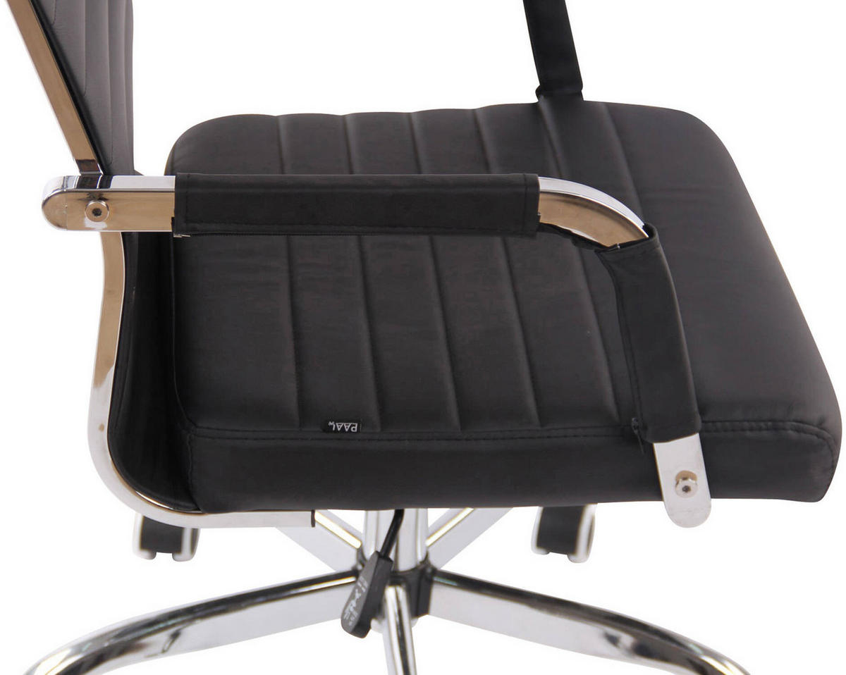 BÜROSTUHL Amadeus, Kunstleder Schwarz - Schwarz, Textil/Metall (51/106/63cm) - TPFLiving
