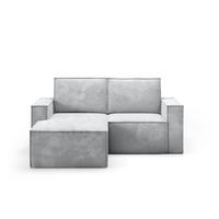 ECKSOFA Orto Hellgrau, Zweisitzer Kordecksofa linke seite - Hellgrau, Holzwerkstoff/Textil (180/141cm) - Bettso