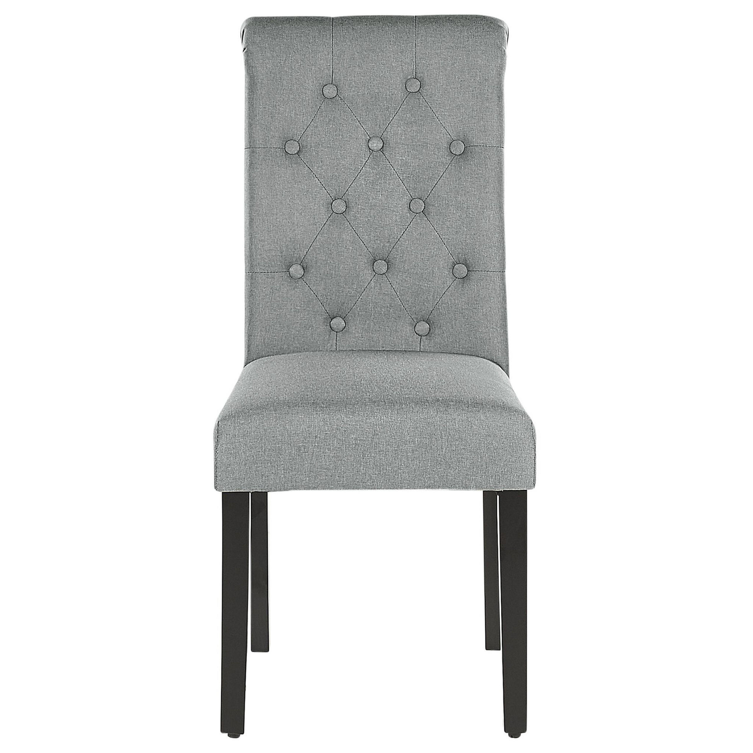 STUHL 2er-Set Polsterbezug Grau Velva - Grau, Holz/Textil (46/98/48cm) - Beliani