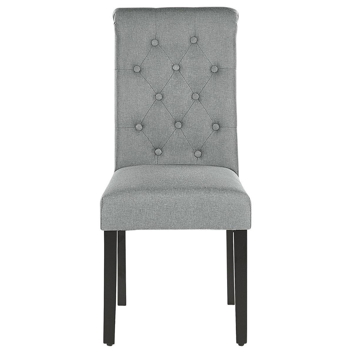 ESSZIMMERSTUHL 2er-Set Polsterbezug Grau Velva - Grau, Holz/Textil (46/98/48cm) - Beliani