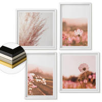 WANDBILDER 4er-Set - 50x50 cm & 40x60 cm Weißer Rahmen - Wildblumen auf den Wiesen im Sommer - Weiß, Kunststoff (50/50cm) - ArtPrintCave