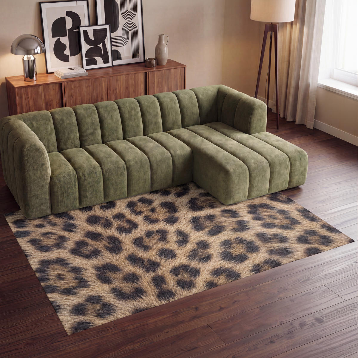 KOBERCE - Leopard - Kabát - Klasický - Hnedý - 230x150 cm - hnedá, textil/plast (230/0.4cm) - OnlyWow