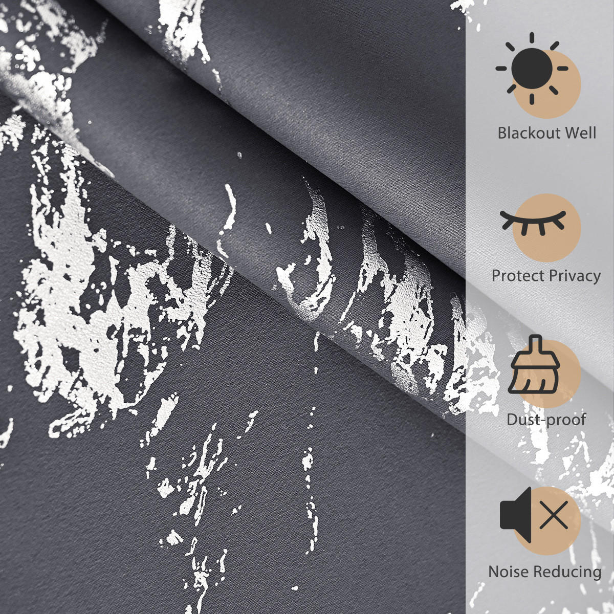 VERDUNKELUNGSVORHANG – Dunkelgrau – 132 cm x 213 cm – 2 Schal - Dunkelgrau, Textil (132/213cm)