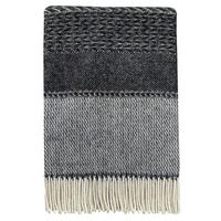 WOLLDECKE Uptown Neuseeländische Lammwolle Schwartz 140x200 - Schwarz, Textil (140/200cm) - Malagoon