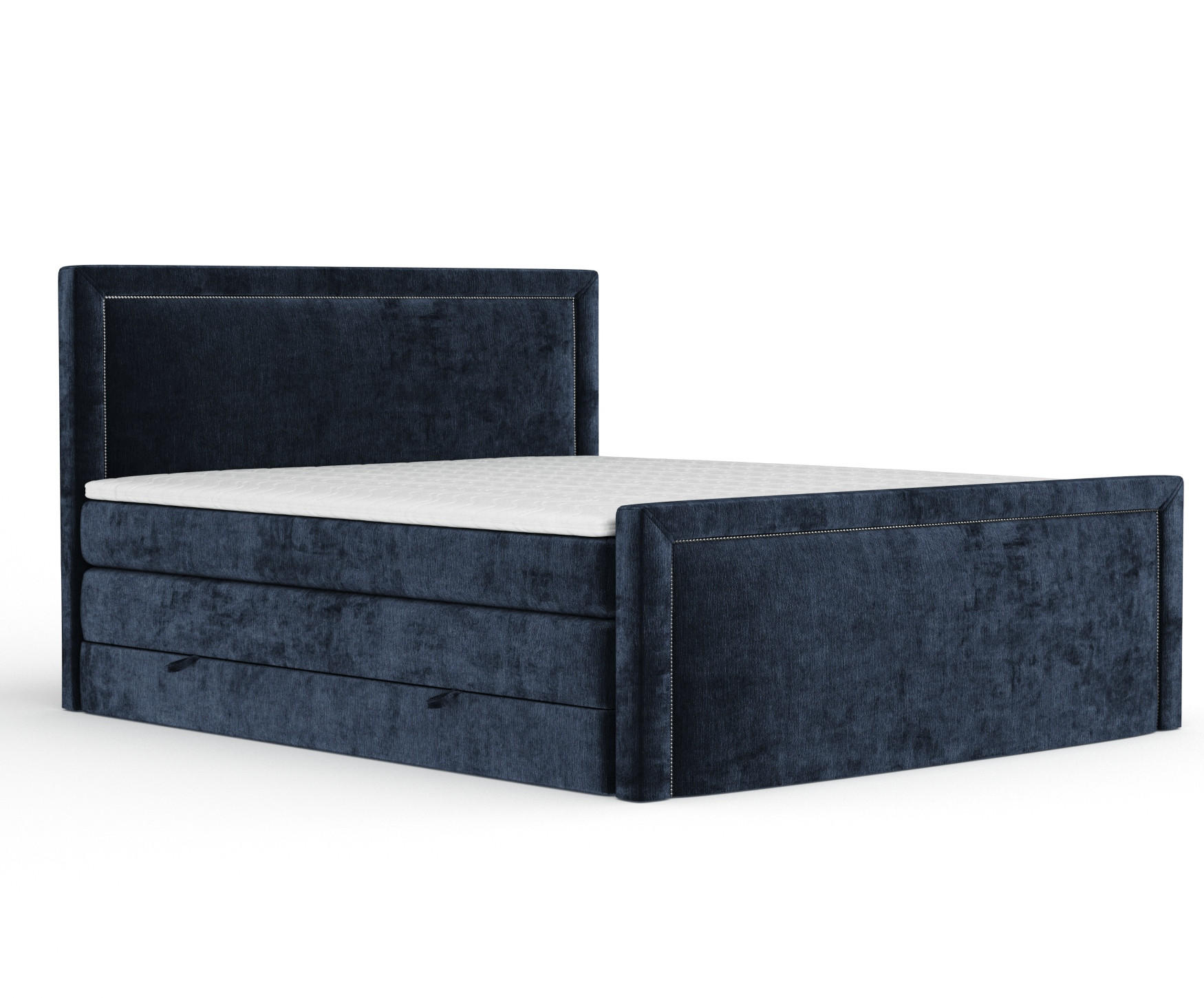 BOXSPRINGBETT Lavenda Marineblau 200/200 cm - Schwarz/Dunkelblau, Holz/Holzwerkstoff (200/200cm) - Maison de Reve