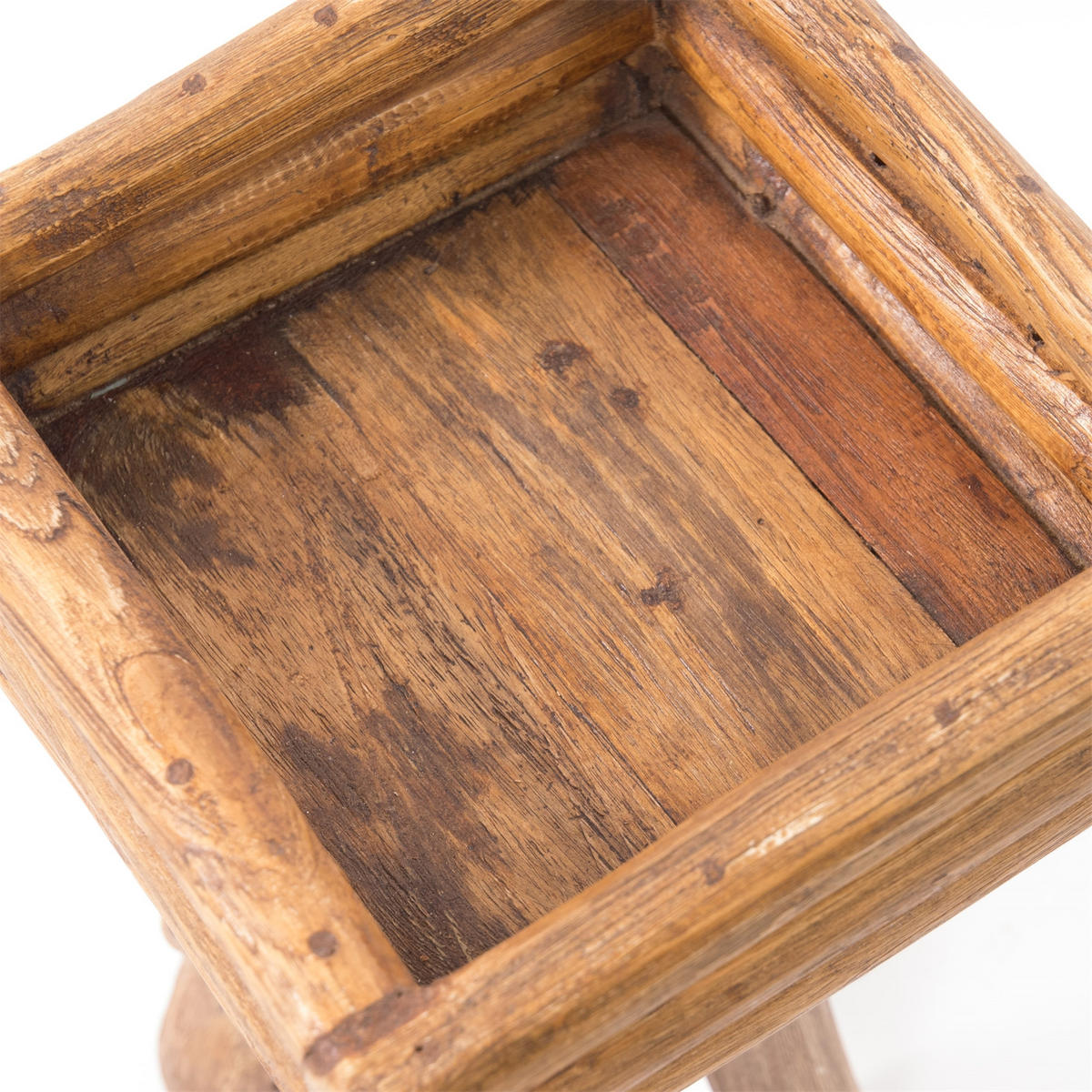 BLUMENTISCH Twist Teakholz - Naturfarben, Holz (30/30/45cm) - DESIGN DELIGHTS
