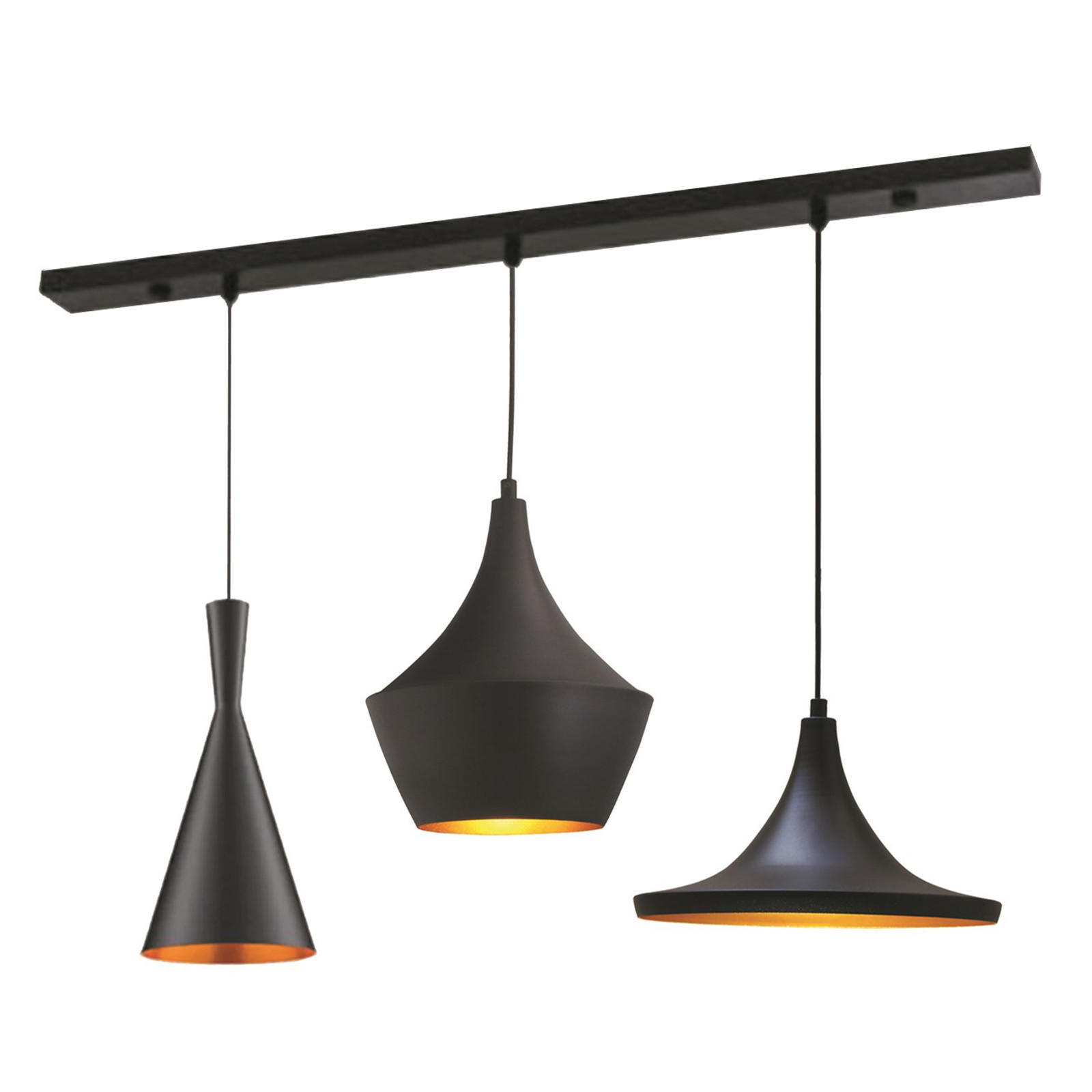 PENDELLEUCHTE Vintage 115/120 cm - Goldfarben/Schwarz, Metall (120/115/170cm) - Bamyum