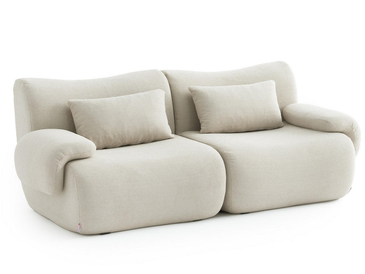 2-SITZER-SOFA Bouclé-Stoff Zimtbraun - Beige, Textil (194/73/95cm) - MILYsofa