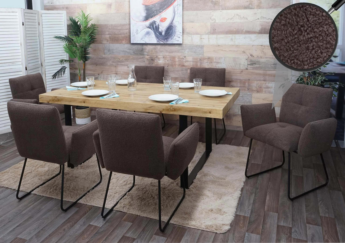 ESSZIMMERSTUHL Braun 2er-Set - Braun, Textil (79/87/52cm) - MCW