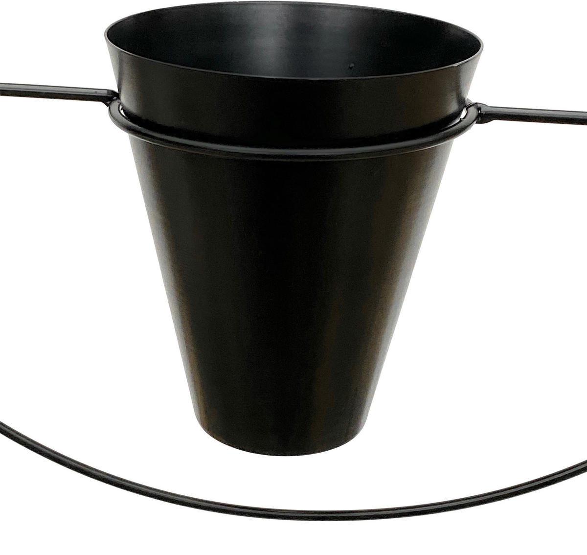 BLUMENAMPEL mit Topf Metall Schwarz Ø 40 cm KW446 - Schwarz, Metall (12/14/12cm) - DanDiBo