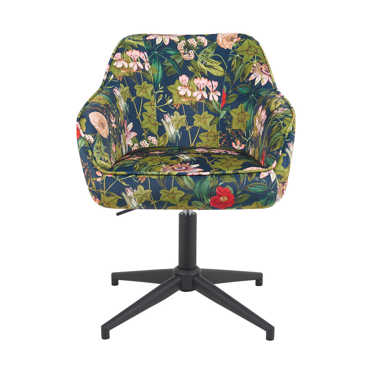BÜROSTUHL Mika-Caro - Multicolor/Schwarz, Textil/Metall (60/79/61cm) - DUBI Möbel