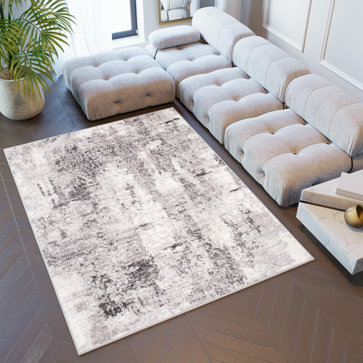 DO77B LIGHT GRAY 1,20/1,70 SKY EZM - Grau, Textil (120/170cm) - Tapiso