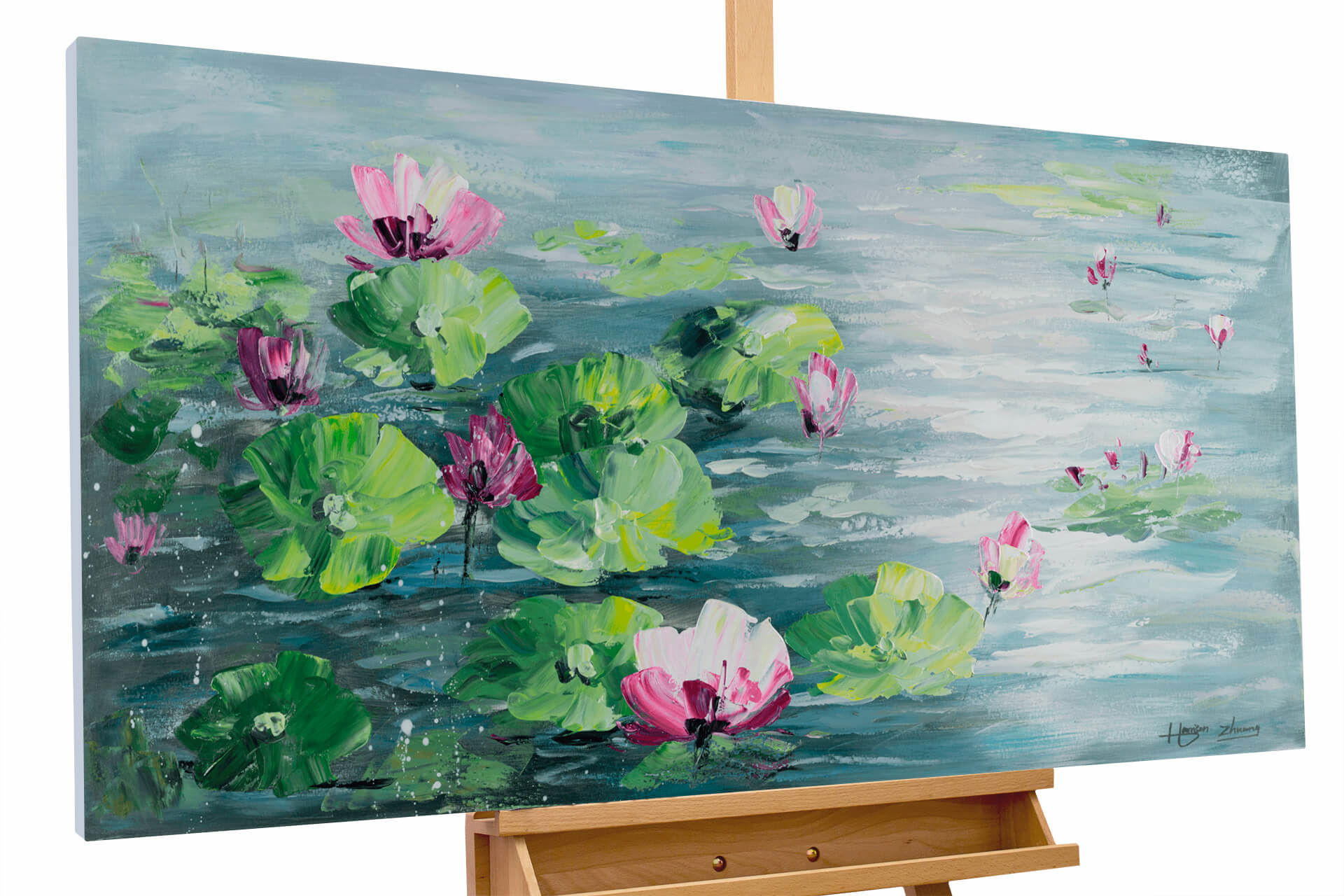 Kunstloft Acrylbild Blau, Grün 120x60 cm