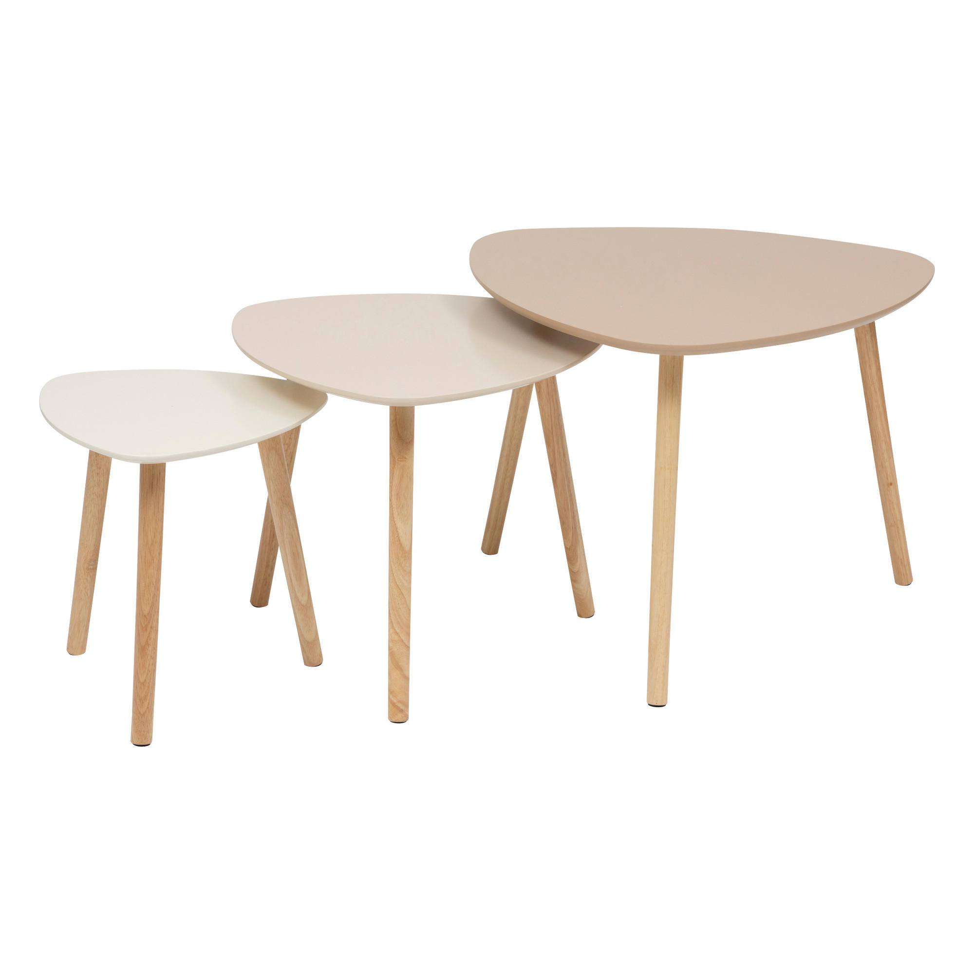 COUCHTISCHE 3er-Set Mileo Beige - Beige, Holzwerkstoff (60/60/45cm) - Atmosphera Createur d´interieur