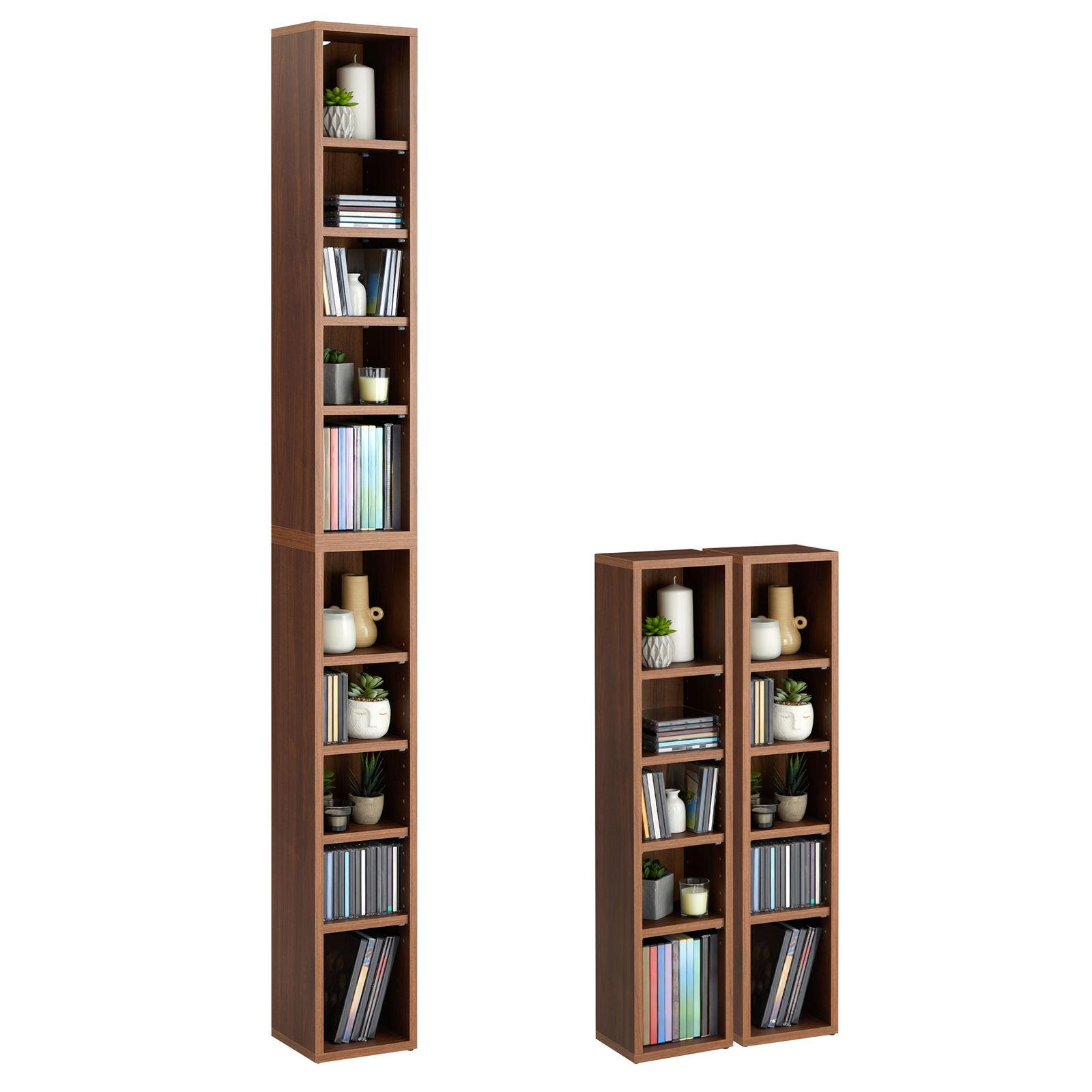 CARO-Möbel Cd/Dvd- Nussbaum 20x186x17 cm