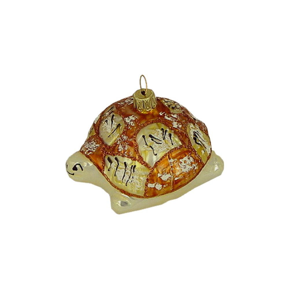 CHRISTBAUMSCHMUCK Schildkröte gold matt 8 cm - Multicolor, Metall (0.1/8/0.1cm)