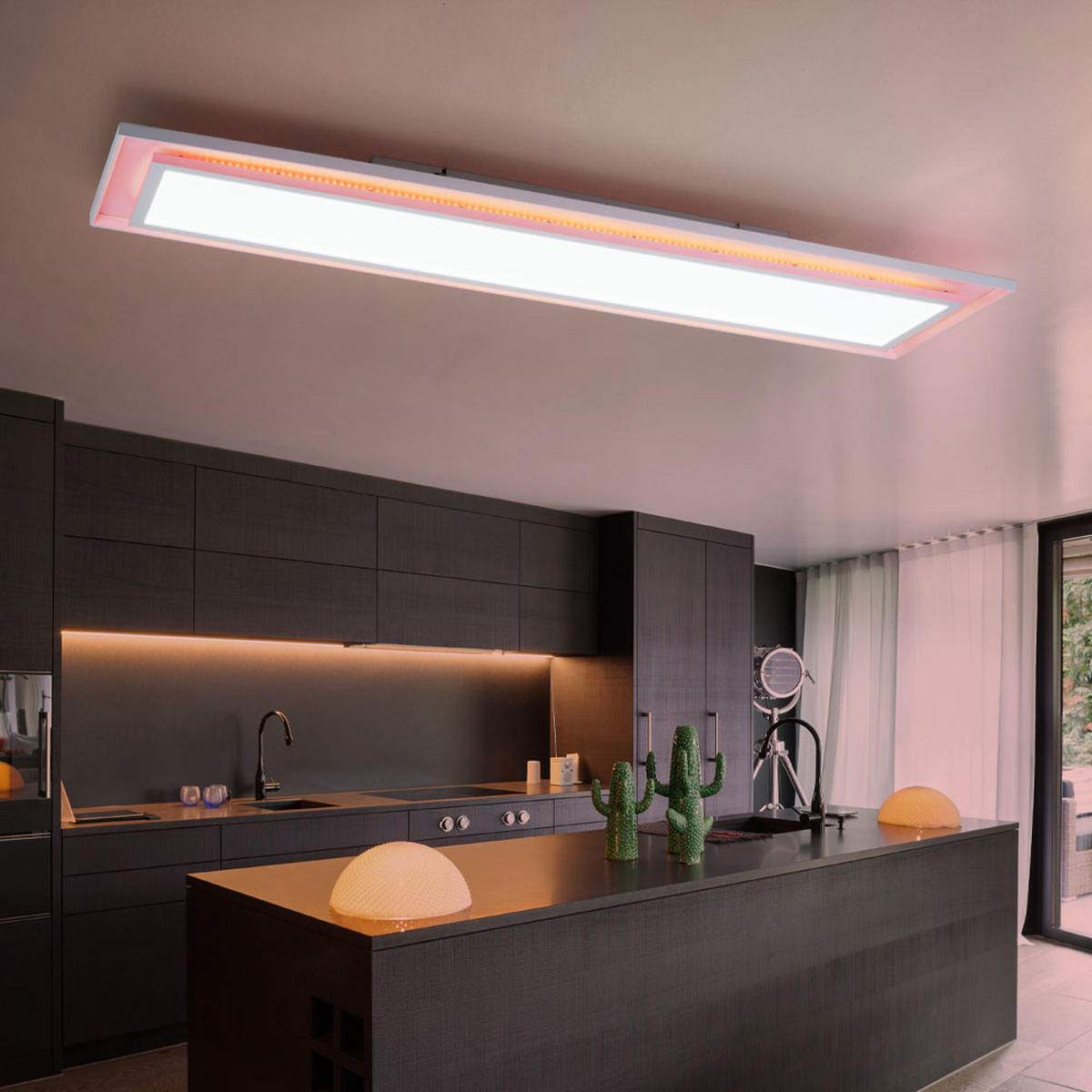 LED DECKENLEUCHTE Metall Weiß - Weiß, Metall (85/19/6.3cm)