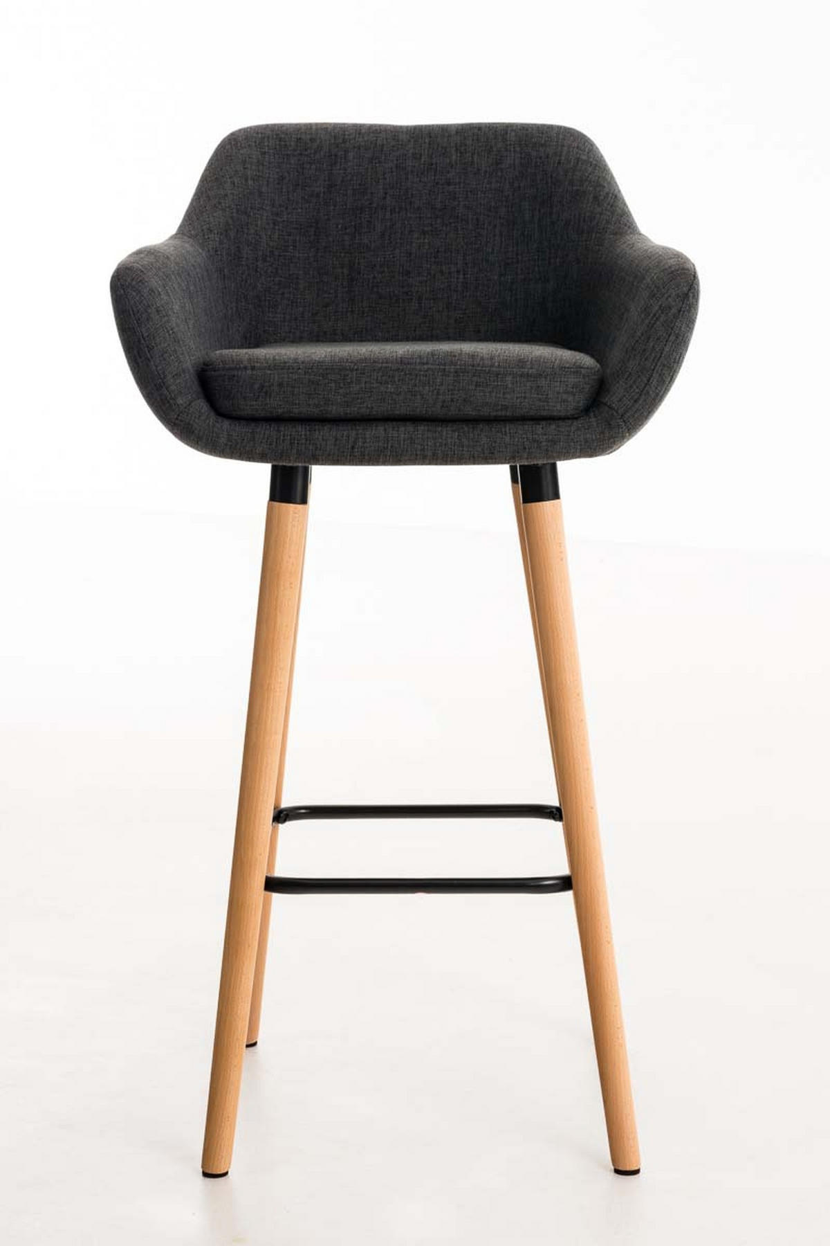 BARHOCKER Grande, 2er Set, Gestell Holz, Stoff Dunkelgrau - Dunkelgrau/Braun, Holz/Textil (55/99/46cm) - TPFLiving
