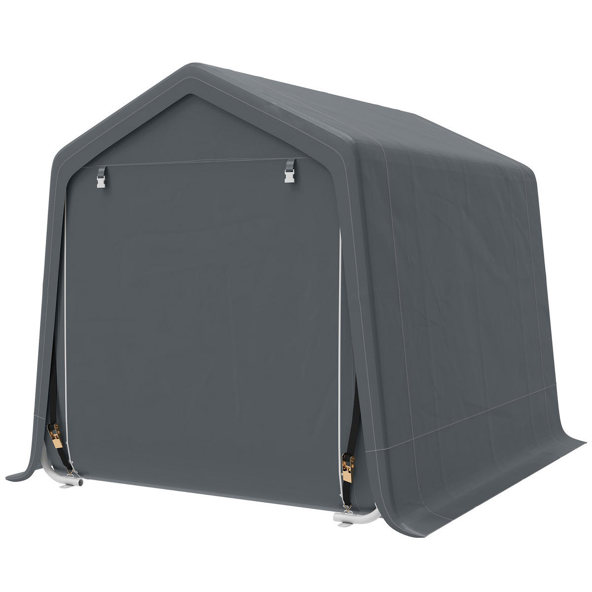 GARTENHAUS, 2 Reißverschlusstüren, wasserdicht, UV-beständig 2,4 x 2 x 2 m ,dunkelgrau - Dunkelgrau, Metall (200/202/240cm) - Vallsero