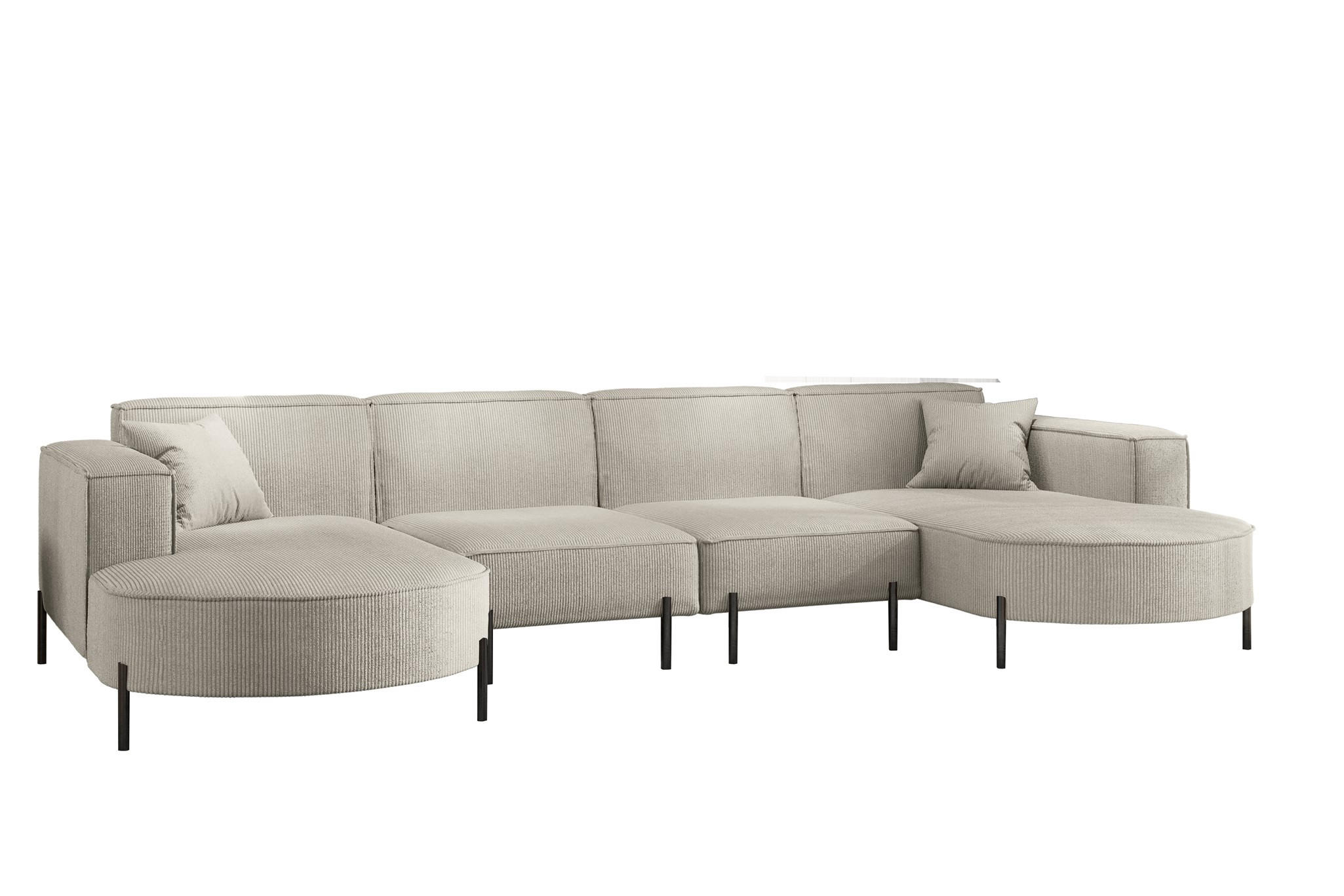 WOHNLANDSCHAFT Valencia Xl - Beige, Holzwerkstoff/Textil (384/80/165cm) - Fun Möbel