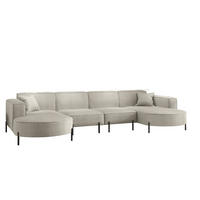 WOHNLANDSCHAFT Valencia Xl - Beige, Holzwerkstoff/Textil (384/80/165cm) - Fun Möbel