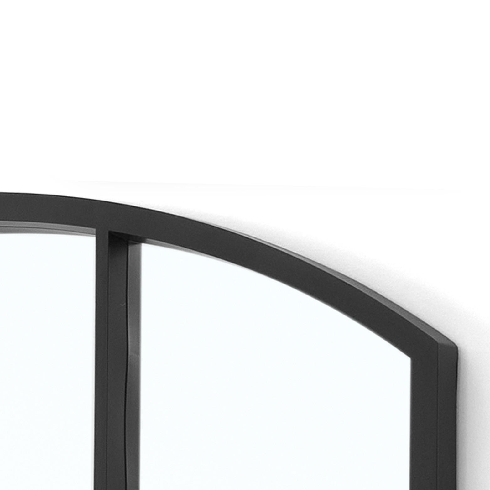 FENSTERSPIEGEL Bogenrahmen 76/52 cm - Schwarz, Glas (52/76/3cm) - Giftdecor