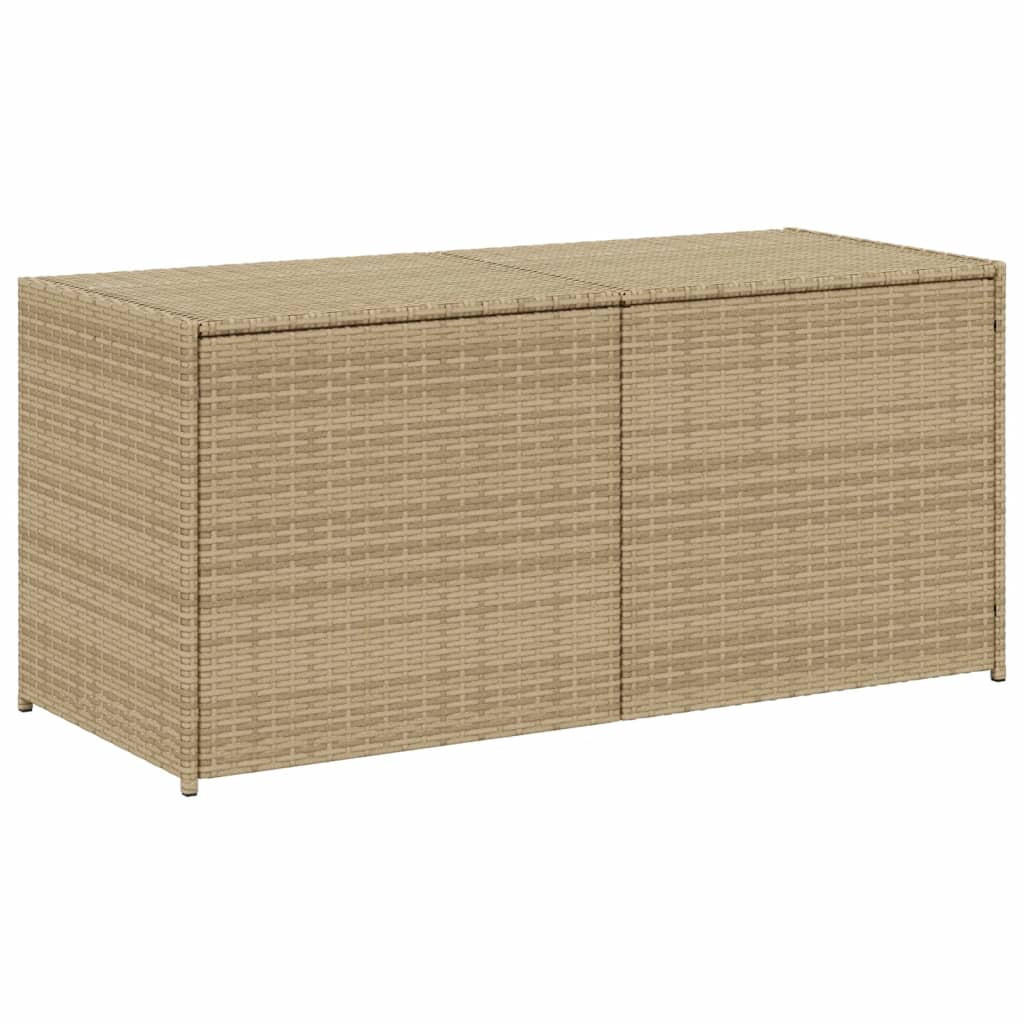 GARTENTRUHE Beige 283L Poly Rattan - Beige, Kunststoff (120/102/50cm) - furnicato