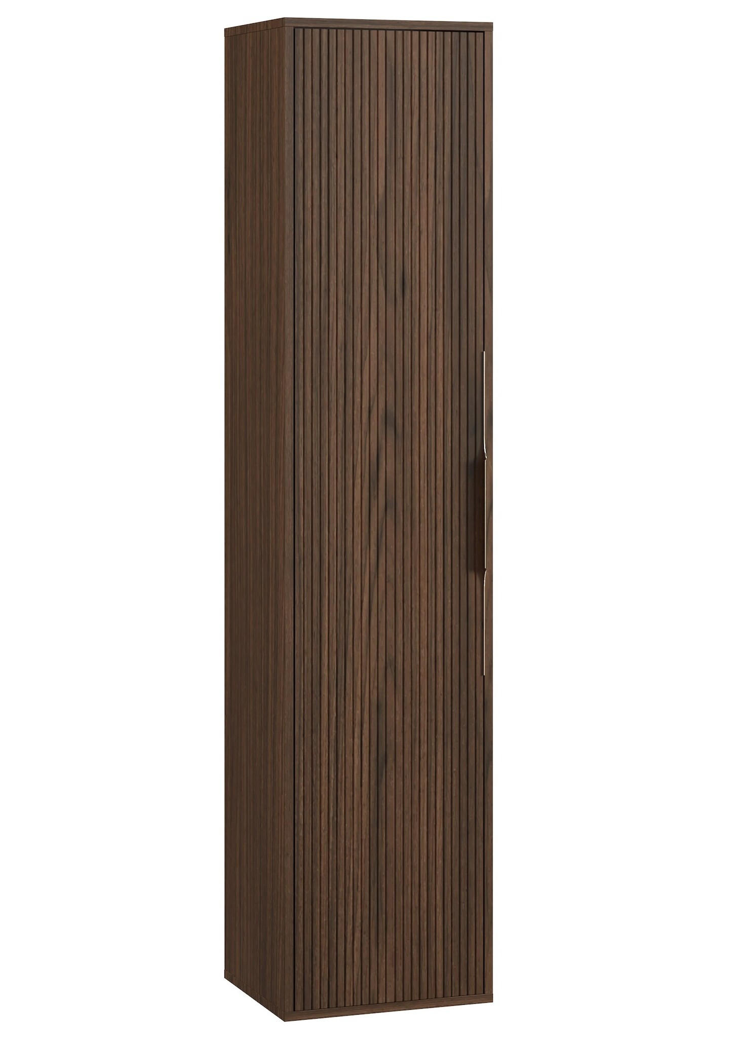 BADEZIMMERSCHRANK Rimini mit 1 Tür Walnuss Braun - 38 x 33 x 170 cm - Walnussfarben/Braun, Holz (33/170/38cm) - Badplaats