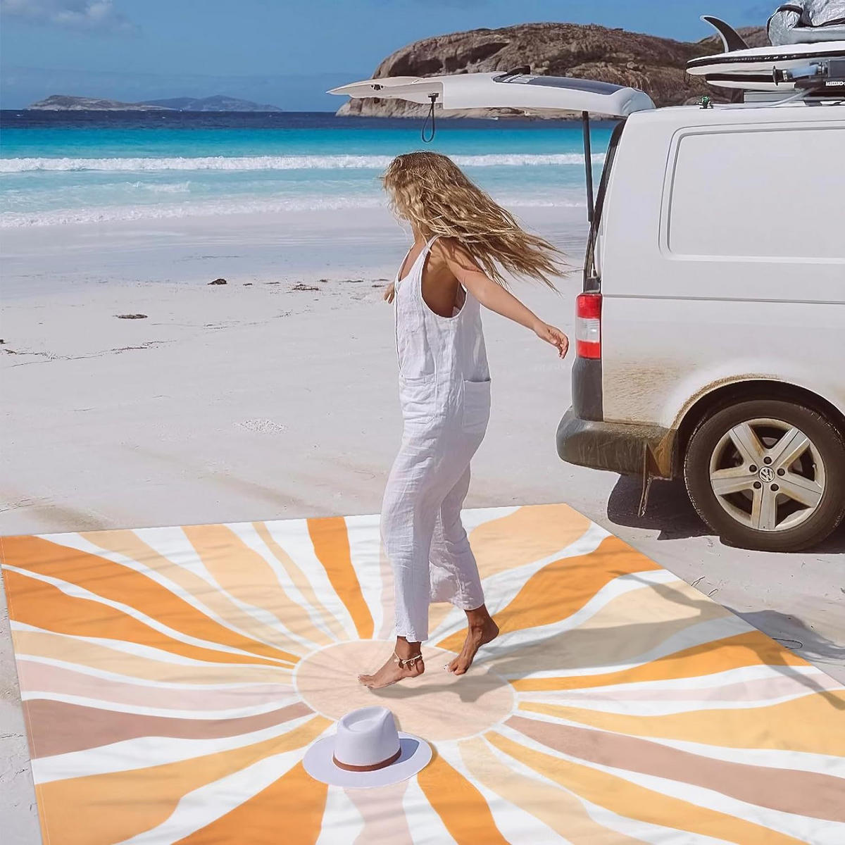 STRANDMATTE Picknickdecke 210*200CM - Orange, Textil (25/20cm)