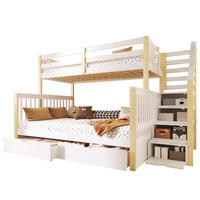 ETAGENBETT 90/200 & 140/200 cm aus Kiefer mit Schubladen Weiß/Natur - Naturfarben, Holz (140/200cm) - Modenvie