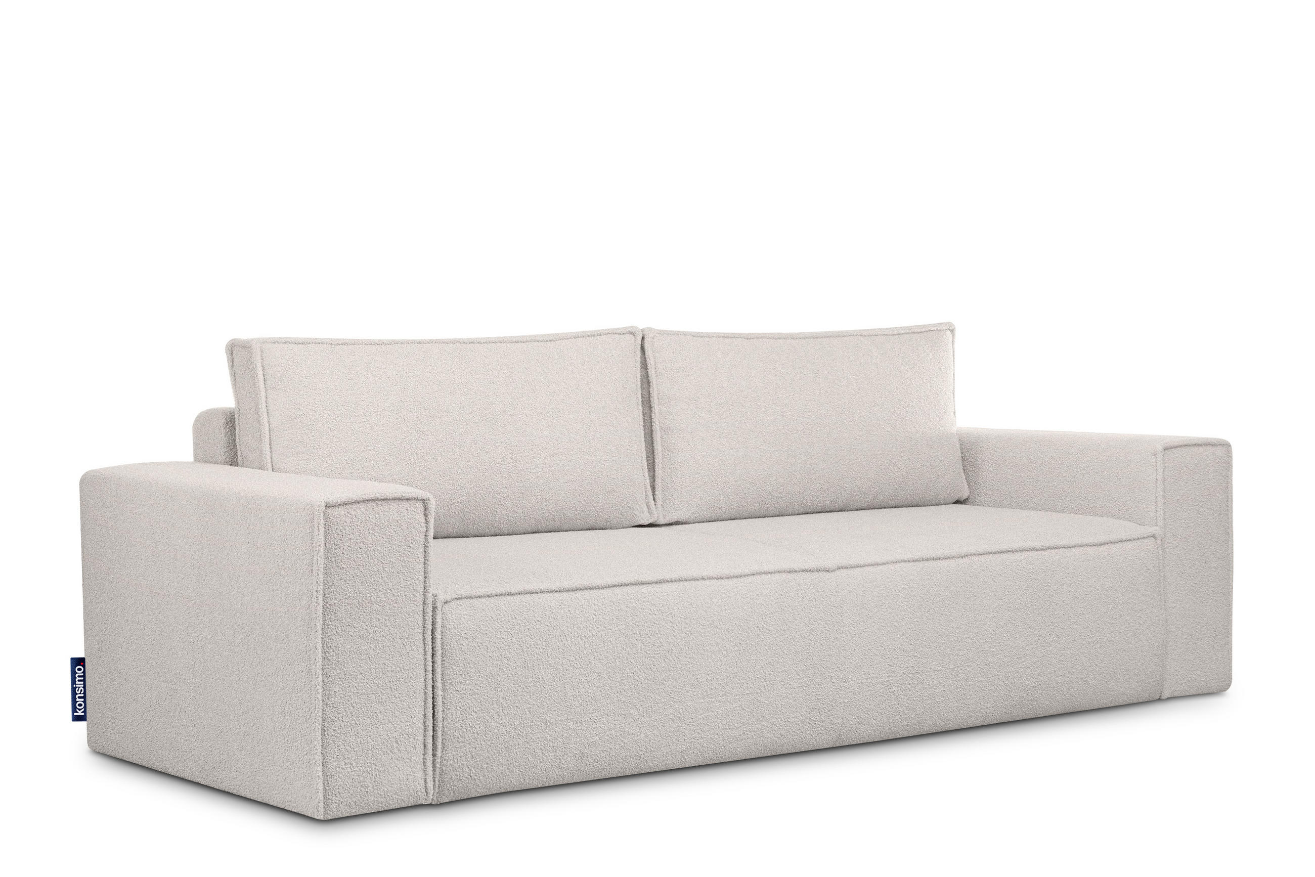 3-SITZER-SOFA NAPI II mit Schlaffunktion, weiß - Weiß, Textil (244/89/101cm) - KONSIMO®
